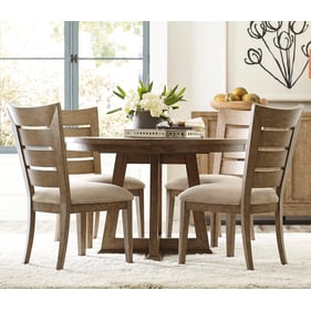 American Drew Knox Medium Stain Smoke 5pc Round Dining Room Set