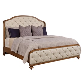 American Drew Emporium Medium Stain Cognac Glendale Shelter Uph Queen Bed