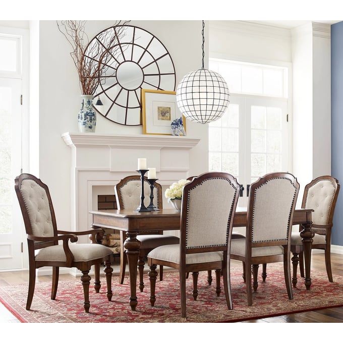 American Drew Emporium Medium Stain Cognac Ervin 7pc Dining Room Set AMDRW-011-744-DR-S1