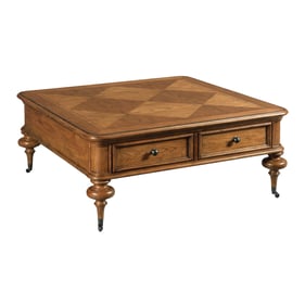 American Drew Emporium Medium Stain Cognac Pearson Square Coffee Table