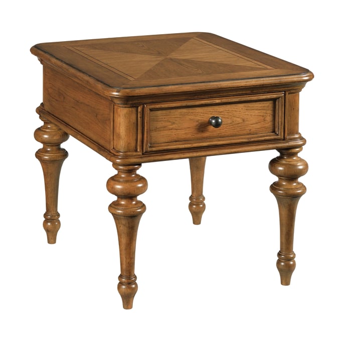 American Drew Emporium Medium Stain Cognac Pearson Drawer End Table AMDRW-011-915