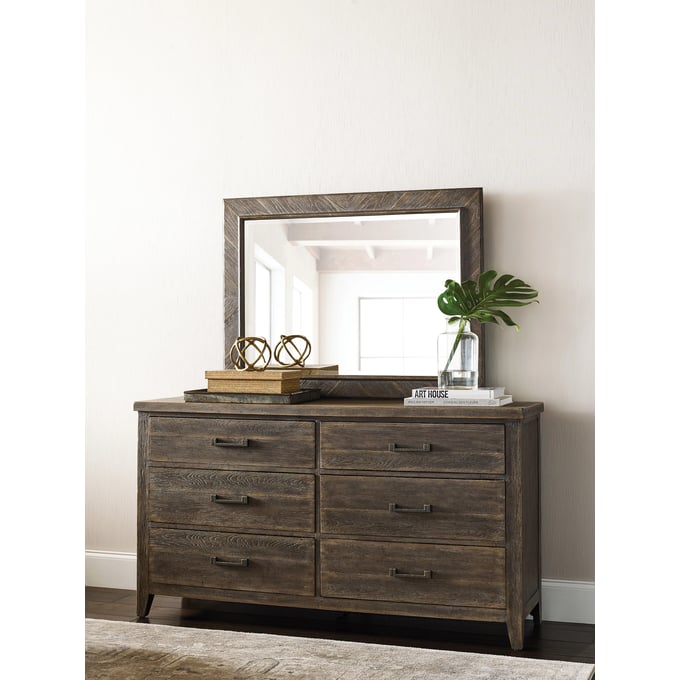 American Drew Emporium Dark Stain Shadow Lowell Dresser And Mirror AMDRW-012-DRMR