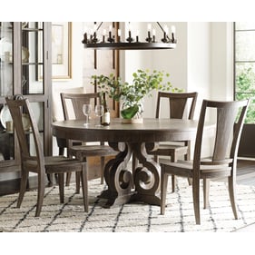 American Drew Emporium Dark Stain Shadow Ellsworth 5pc Round Dining Room Se...