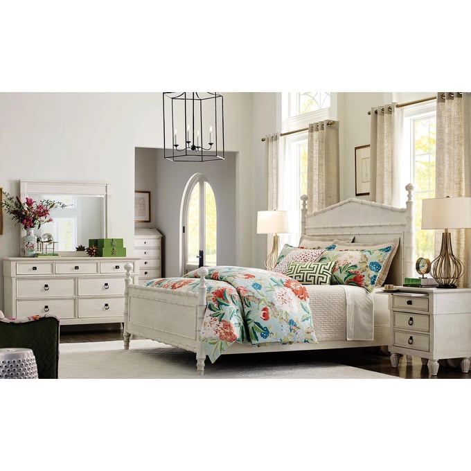 American Drew Grand Bay White Vida Bamboo 4pc Bedroom Set With Cal King Bed AMDRW-016-317R-BR-4PC