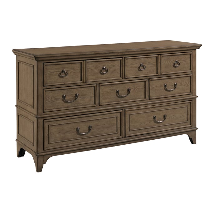 American Drew Mitchell Light Stain White Oak Drawer Dresser And Mirror AMDRW-151-DRMR