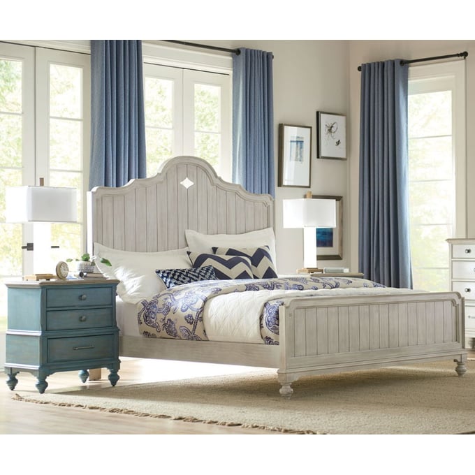 American Drew Litchfield Sun Washed Driftwood Denim 2pc Bedroom Set with Queen Panel Bed AMDRW-750-BR-S1