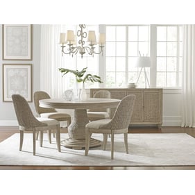 American Drew Largo Oyster 5pc Dining Room Set with Woven Chair