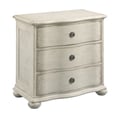 Helene Three Drawer Nightstand - Creme