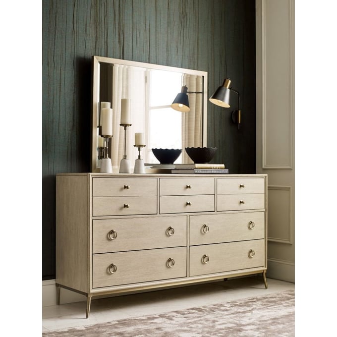 American Drew Lenox Alabaster Straddella Dresser And Mirror AMDRW-923-130-040