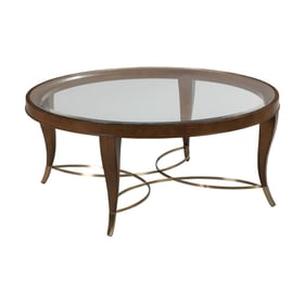 American Drew Vantage Warm Brown Round Coffee Table