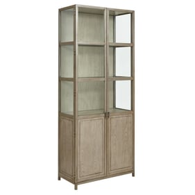 American Drew West Fork Aged Taupe Blackwell Display Cabinet