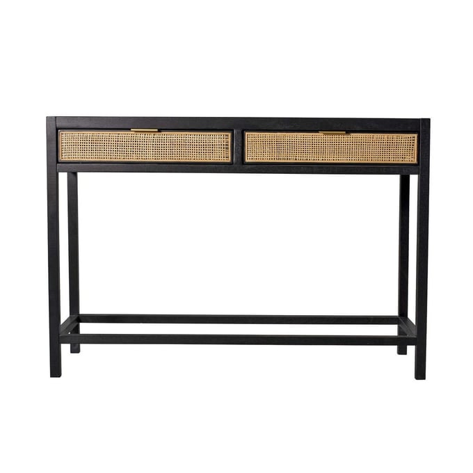 And Makers Newport Matte Black Wood Console Sofa Table AMK-TW-NP-CS-BL-KD