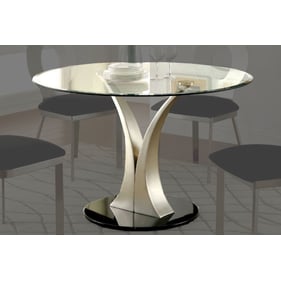 Furniture of America Valo Silver Black Round Dining Table