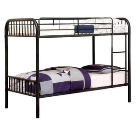 Furniture of America Rainbow Black Twin Over Twin Bunk Bed