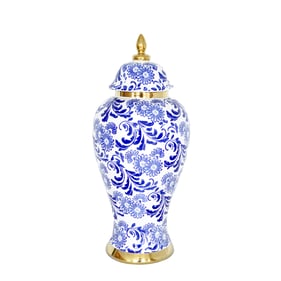 Amazing Beloved White Blue Ceramic Small Ginger Jar