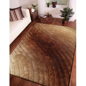 Amazing 3D Shaggy Brown Hand Tufted Area Rug - 24 x 36