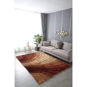 Amazing 3D Shaggy Two Tone Brown Hand Tufted Area Rug - 60 x 84