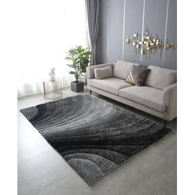 Amazing 3D Shaggy Two Tone Grey Hand Tufted Area Rug - 24 x 36