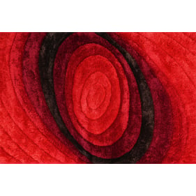 Amazing 3D Shaggy Red Black Hand Tufted Area Rug - 60 x 84