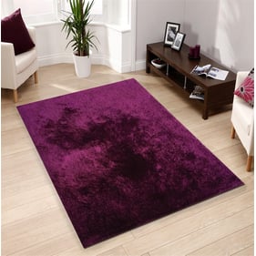 Amazing Fuzzy Shaggy Magenta Hand Tufted Area Rug - 24 x 36