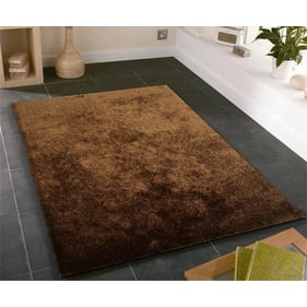 Amazing Fuzzy Shaggy Brown Hand Tufted Area Rug - 24 x 36