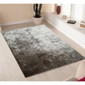 Amazing Fuzzy Shaggy Silver Hand Tufted Area Rug - 24 x 36