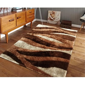 Amazing Aria Beige Soft Pile Hand Tufted Shag Area Rug - 60 x 84