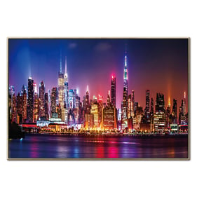 Amazing Oppidan Home Big City Evening Skyline Acrylic Wall Art