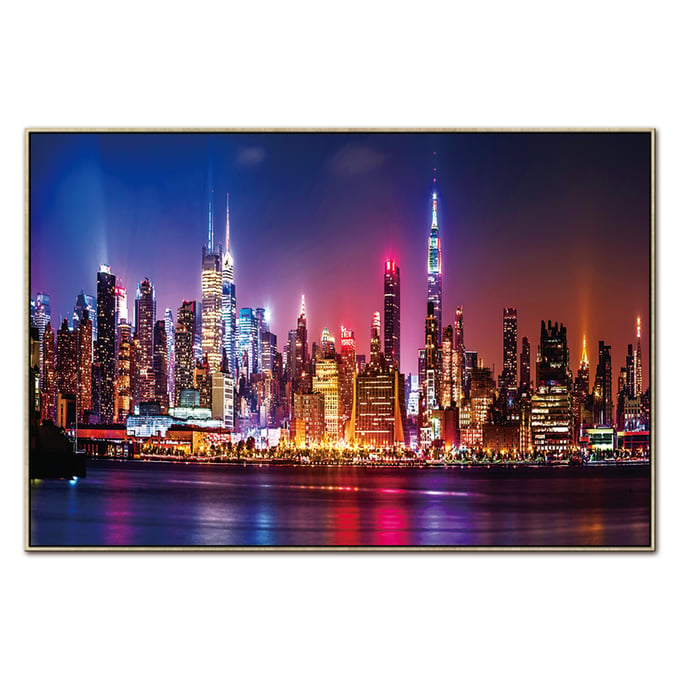 Amazing Oppidan Home Big City Evening Skyline Acrylic Wall Art AMZRUG-AR-3312