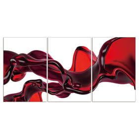 Amazing Oppidan Home Abstract Liquid Red 3pc Acrylic Wall Art