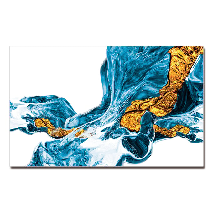 Amazing Oppidan Home Gold Abstract Waterfall Acrylic Wall Art AMZRUG-AR-55038