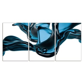 Amazing Oppidan Home Abstract Liquid Blue 3pc Acrylic Wall Art