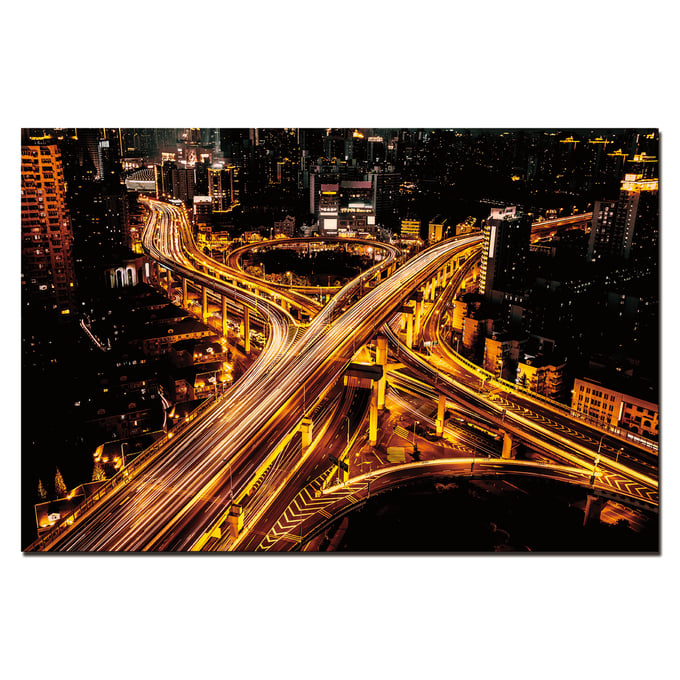 Amazing Oppidan Home Downtown Bustling Interstate Acrylic Wall Art AMZRUG-AR-83037