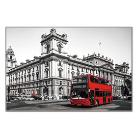 Amazing Oppidan Home Silver Framed Double Decker In London Acrylic Wall Art