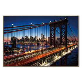 Amazing Oppidan Home Evening on the Manhattan Bridge Acrylic Wall Art