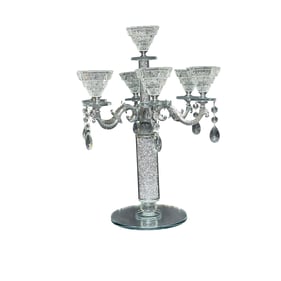 Amazing Ambrose Silver 7 Candle Holder with Pendants