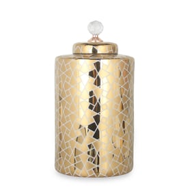 Amazing Regal Gold Gold 18 Inch Ginger Jar with Removable Lid