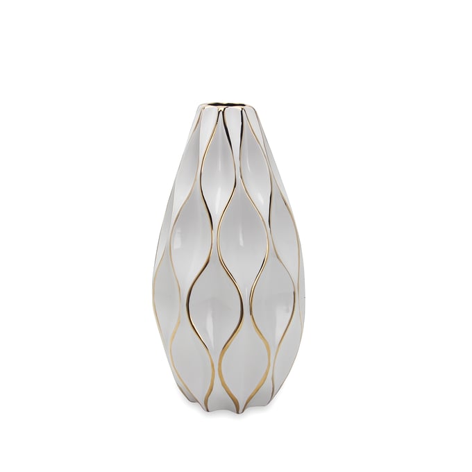 Amazing Beloved White Gold Elegant Ceramic Small Vase AMZRUG-FS081GVS