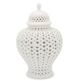 Amazing Beloved White Ceramic Ginger Small Jar with Lid