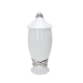 Amazing Beloved White Silver Ceramic Decorative Ginger Large Jar Vase