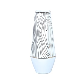 Amazing Beloved White Gold Ceramic Vase with Wood Grain Design