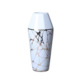 Amazing Beloved White Gold Ceramic Vase with Organic Accent Design