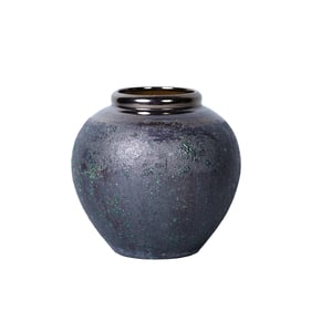 Amazing Beloved Smokey Blue Vintage Smoke Ceramic Round Vase