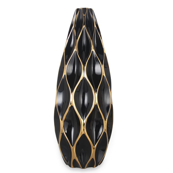 Amazing Beloved Black Gold Elegant Ceramic Large Vase AMZRUG-FSV082BVL