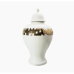 Amazing Versaluxury Gold and White Temple Jar - 12L x 12W