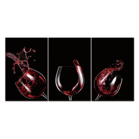 Amazing Oppidan Home Red Wine Celebration 3pc Acrylic Wall Art