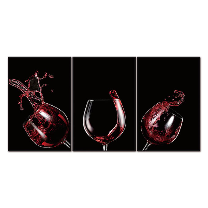 Amazing Oppidan Home Red Wine Celebration 3pc Acrylic Wall Art AMZRUG-JDN-9828ABC