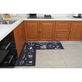 Amazing Ultimate Black 2pc Kitchen Mats - 48 X 40