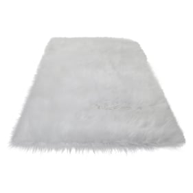 Amazing Cozy White Ultra Soft Fluffy Faux Fur Sheepskin Area Rug - 48 x 72