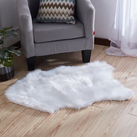 Amazing Luxury Decorative White Hand Tufted Faux Fur Sheepskin Area Rug - 2...